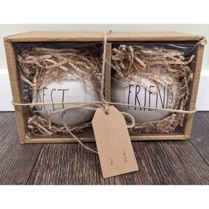 New In Box Rae Dunn Ceramic Best Friend Ornament Set
